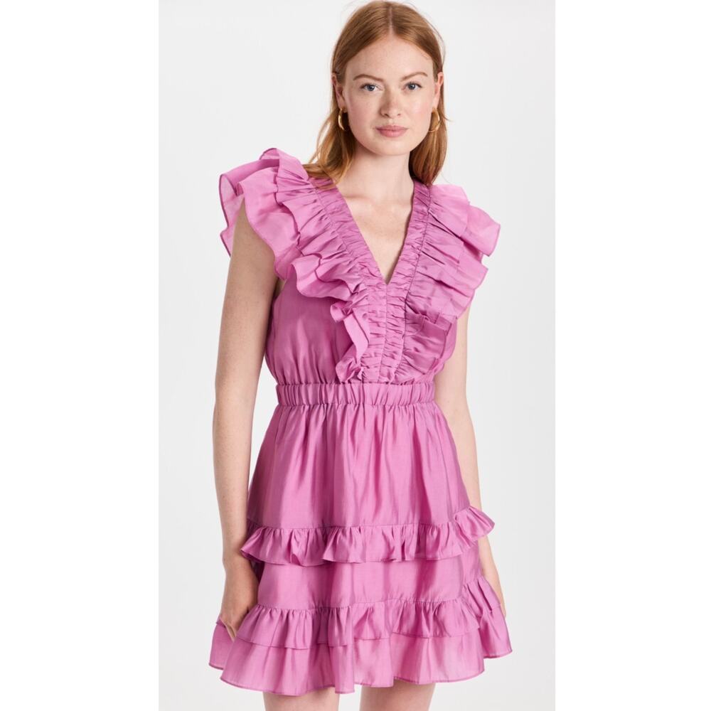 endless rose Ruffle Detail Mini Dress Lilac Small
